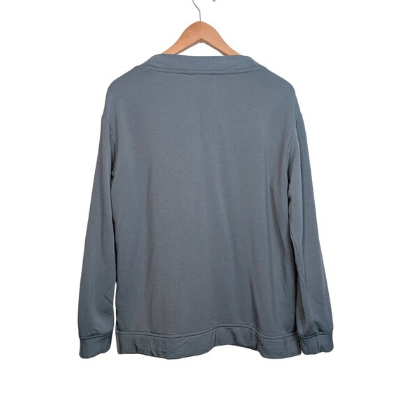 Orvis Women's Medium Sweater Blue V Neck Long Sleeve Soft Pullover - Picture 2 of 7